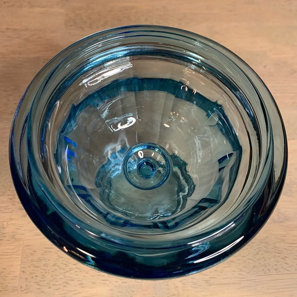 Vtg Indiana Glass THE BLUE JAR Azure 11.75” Apothecary Canister Cookie Ginger - Picture 3 of 5